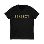 Stylish Women V-Neck Tee with Bold BLACKYY Design