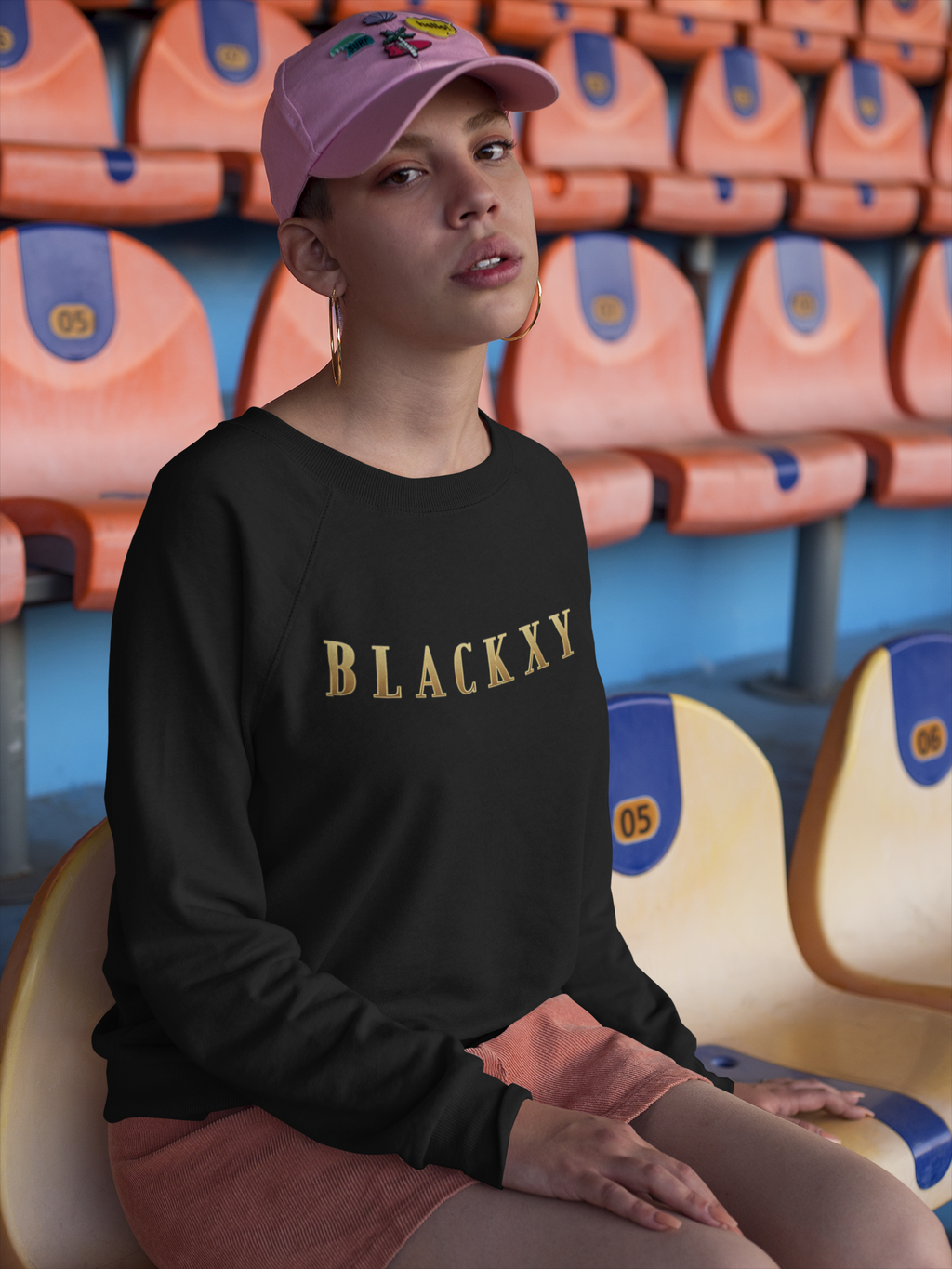 Stylish Women's Black Fleece Crewneck Sweatshirt