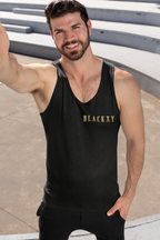Stylish Men's Jersey Tank with 'BLACKXY' Design