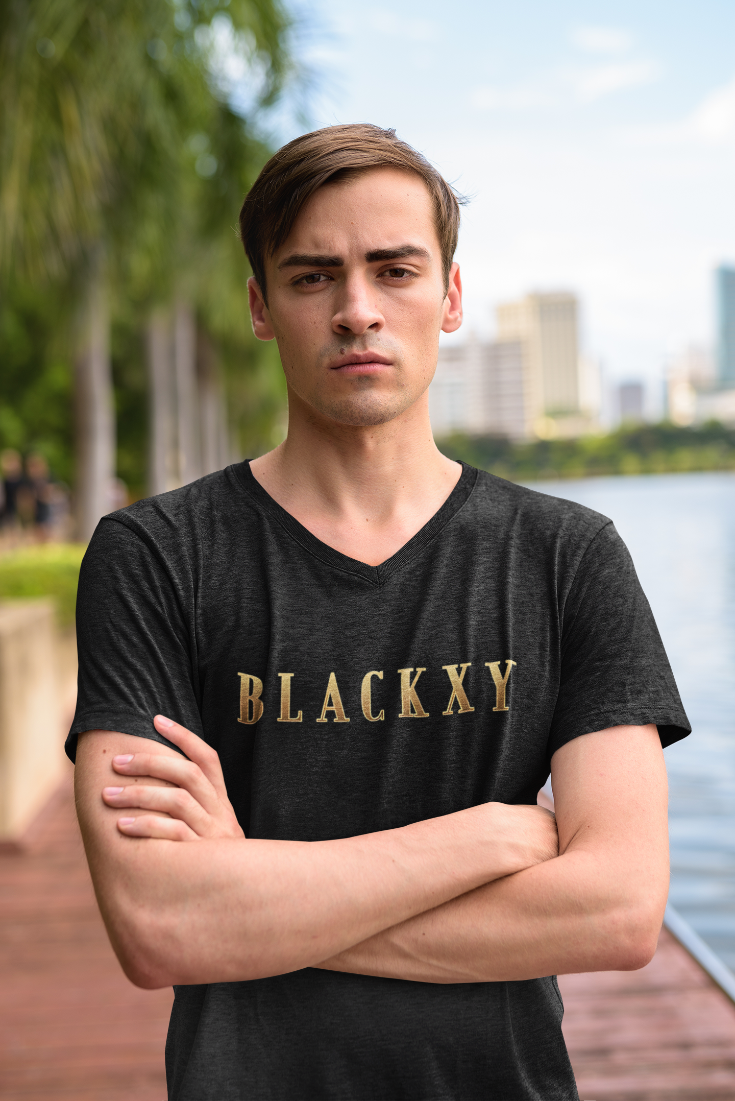Blackxxy Men V-Neck Tee